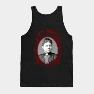 Lizzie Borden Pansy Brooch Portrait Red & Black Tank Top